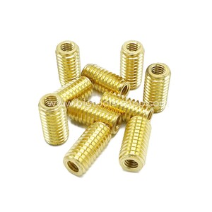 ตัวหนอนทองเหลืองสวมเกลียว M6mm x 7/16