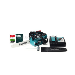 MAKITA ชุดเลื่อยโซ่ไร้สายไร้สาย 18 V.รุ่น DUC254RF ขนาด 10 นิ้ว [250 มม.] มาพร้อมแบตเตอรี่และแท่นชาร์จ โหมดเพิ่มแรงบิด ช่วยให้สามารถตัดกิ่งไม้ที่หนา [ครบชุด]