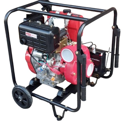 KAWAMA เครื่องสูบน้ำดีเซลชนปั๊มแรงดันสูง 3นิ้ว[เหล็กหล่อ แดง] กุญแจ KWM188FBE-PE80H[c]