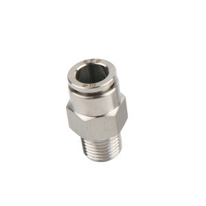 PC8-03 ฟิตติ้งตรงเกลียวนอก 8 x3/8 สแตนเลส