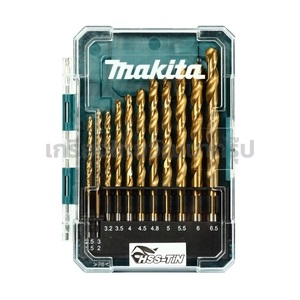 MAKITA D-72855 ชุดดอกสว่านเจาะเหล็กสีทอง[มิล] HSS-TIN 13 ชิ้น