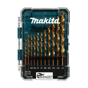 MAKITA D-72908 ชุดดอกสว่านเจาะเหล็กสีทอง[หุน] HSS-TIN 13 ชิ้น