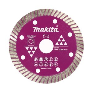 MAKITA ใบตัดเพชร[แท้]แบบบาง ขนาด 4 นิ้ว [105มม.] รุ่น D-77198 สำหรับตัดกระเบื้อง [มากีต้า]