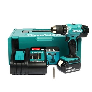 MAKITA เครื่อง DDF453SF1J สว่านแบต 18v 3Ah รุ่นประหยัด[แบต 1ก้อน]พร้อมกล่อง