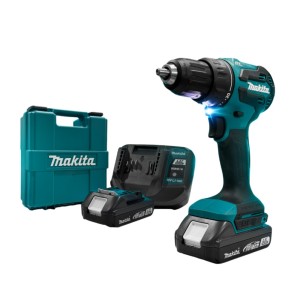 MAKITA เครื่อง DHP490WVE สว่านแบต 18v 2Ah รุ่นโปรฯ[แบต 2ก้อน]พร้อมกล่อง เจาะปูนได้