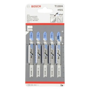 BOSCH ใบจิ๊กซอว์ T118A ตัดเหล็ก ตัดตรง 1-3MM