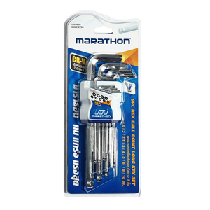 MARATHON ชุดประแจหกเหลี่ยมหัวบอลก้านกลาง 9 ชิ้น [มิล] M322-2250