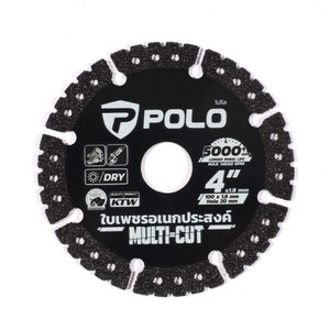 POLO ใบเพชร 4 นิ้ว หนา 1.8 มม. ฟันสูง 10 มม. รุ่น Multi-Cut สำหรับตัดแห้ง