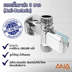 ANA 1731 แองเกิ้ลวาล์ว 3 ทาง รุ่นANTI BACTERIA 1/2  A131-2580