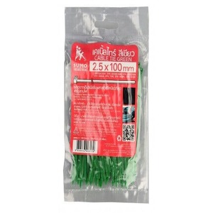 SUMO เคเบิ้ลไทร์ 300x4.8 [30ซม. เขียว]ตัวเหนียวไม่ลามไฟ 48x300